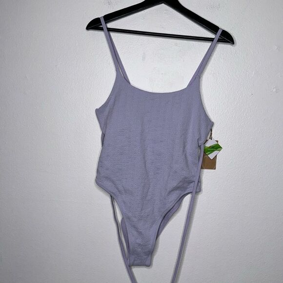 BERLOOK Textured Tie One-Piece Swimsuit Size Large - Picture 5 of 10